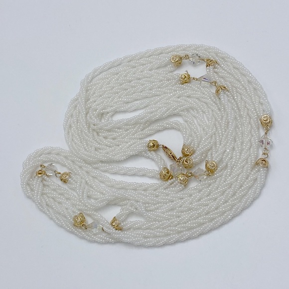 Vintage Glass Beaded Long Necklace - Picture 4 of 11